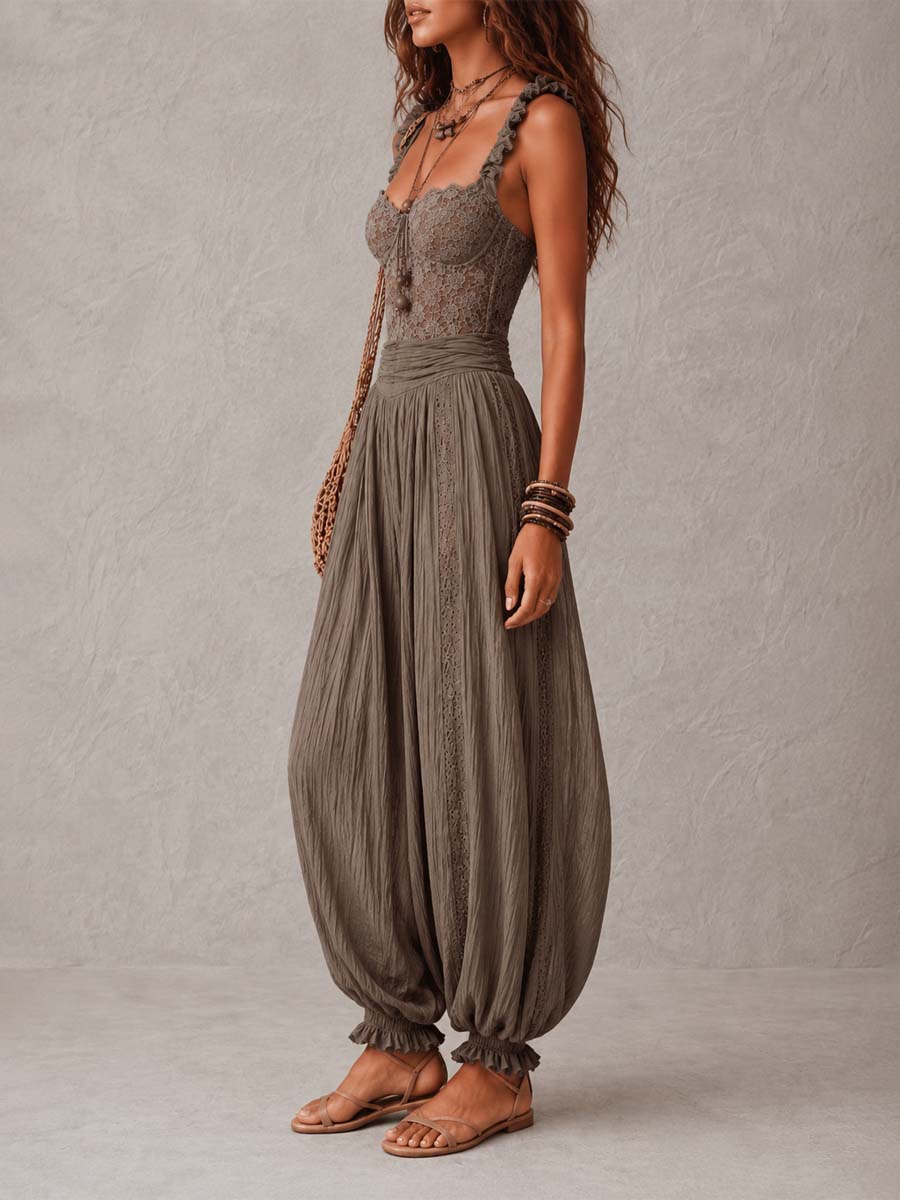 Conjunto Nieves de Encaje con Pantalón Harem