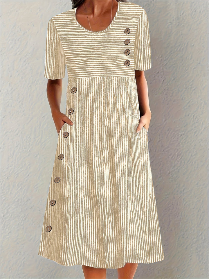 Coralie™ | Maxi de verano a rayas nítidas