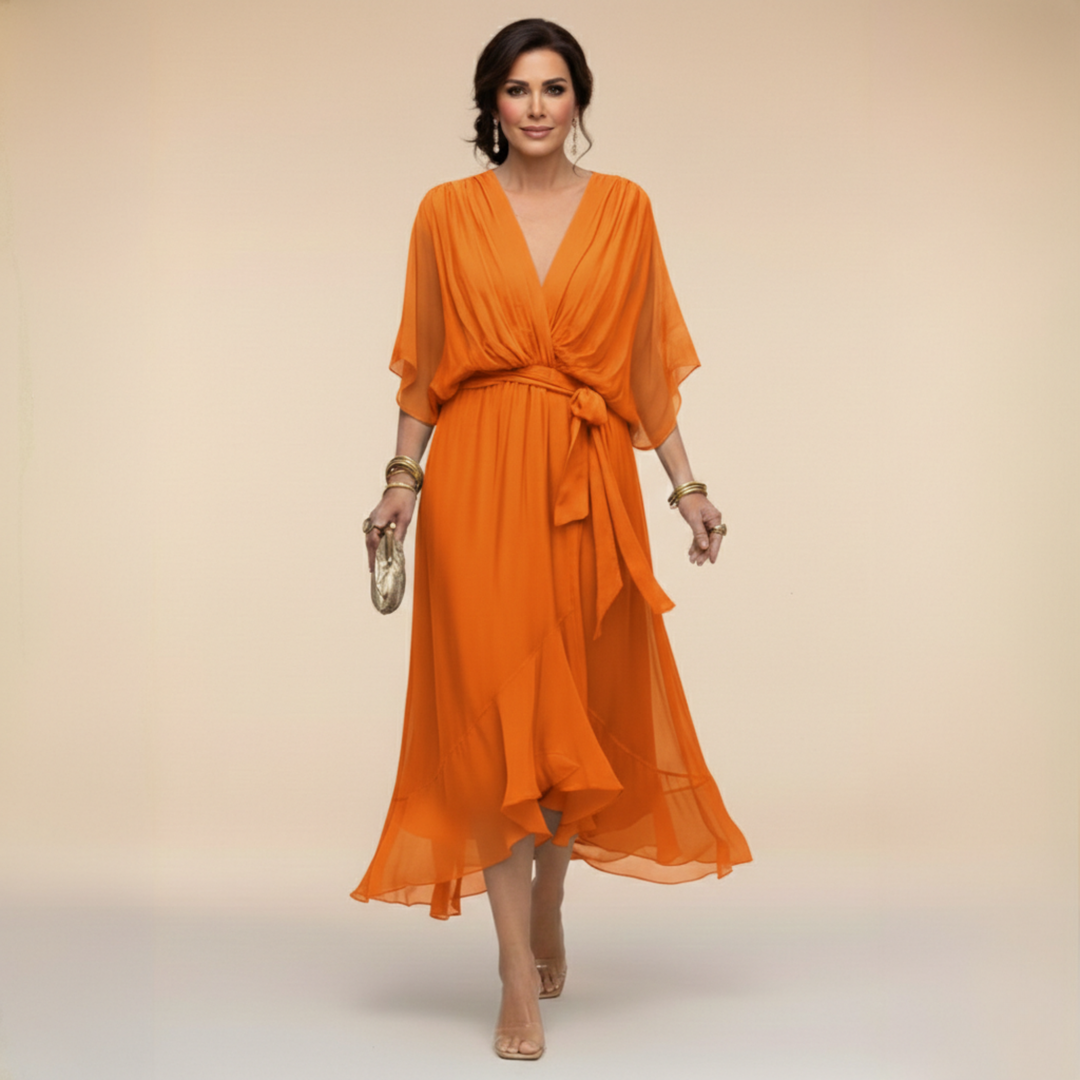 Opal™ | Vestido midi elegante con escote en V