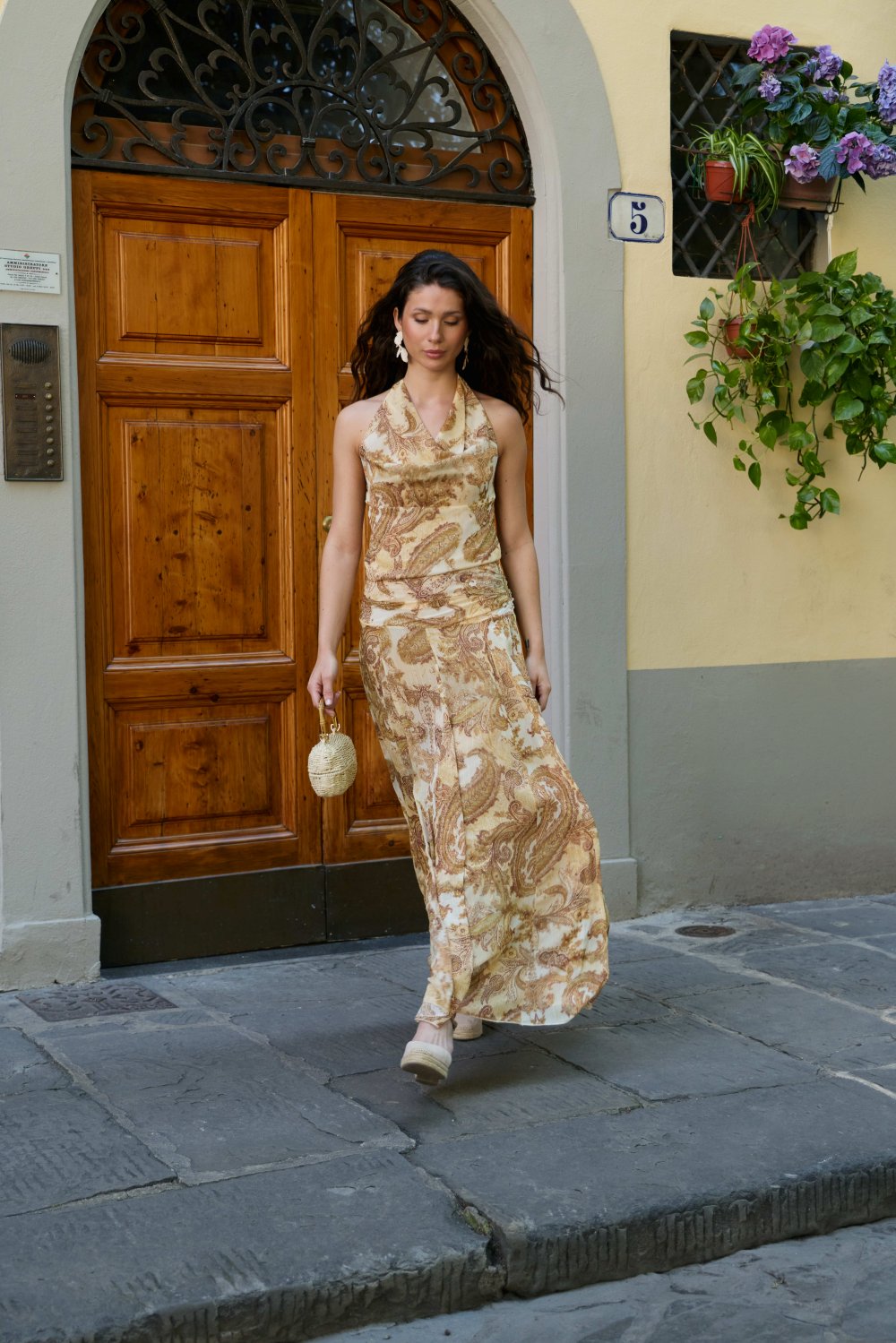 Falda Maxi Fiora con Estampado Paisley