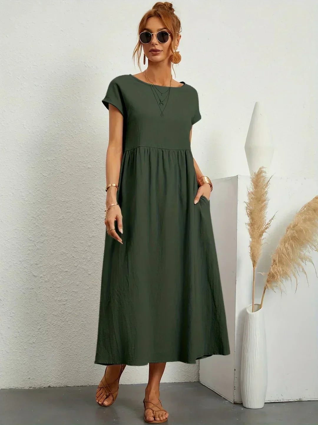 Ursina™ | Vestido Midi Fluido