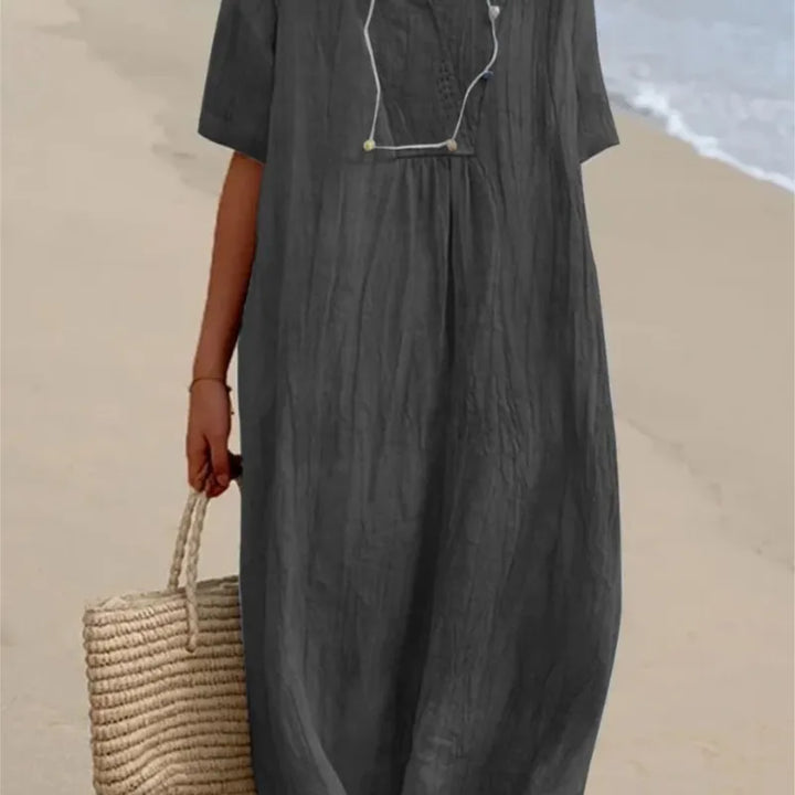 Silvana™ | Vestido maxi texturizado de corte holgado