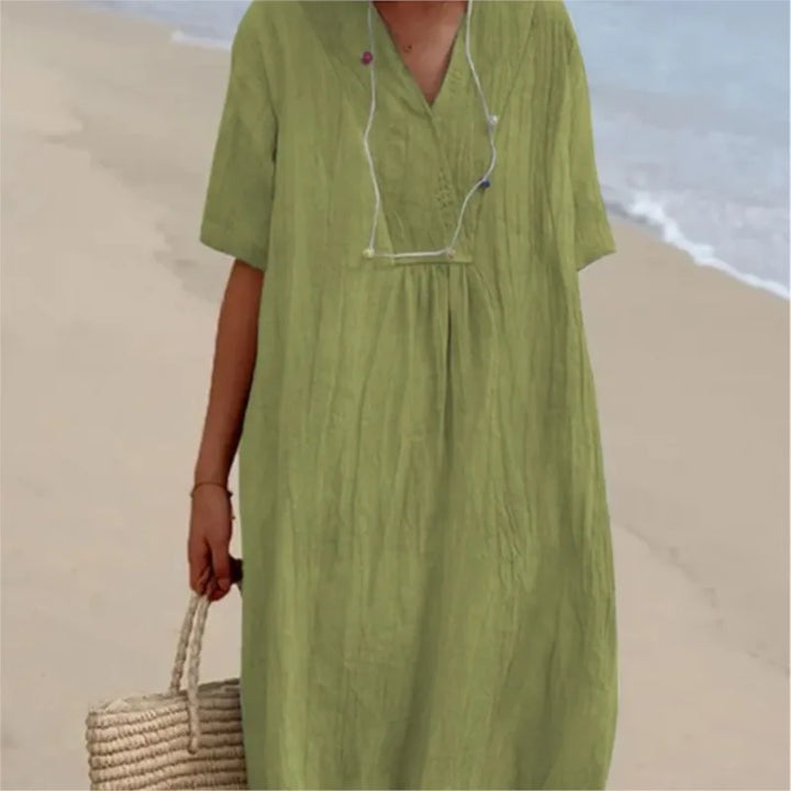 Silvana™ | Vestido maxi texturizado de corte holgado