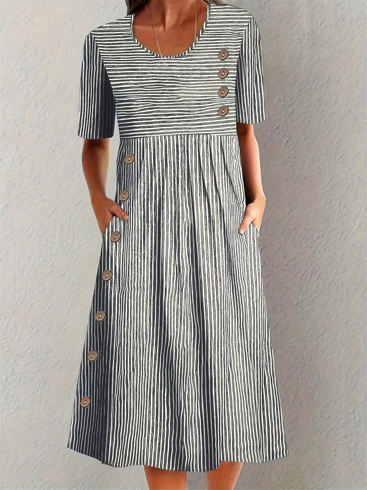 Coralie™ | Maxi de verano a rayas nítidas
