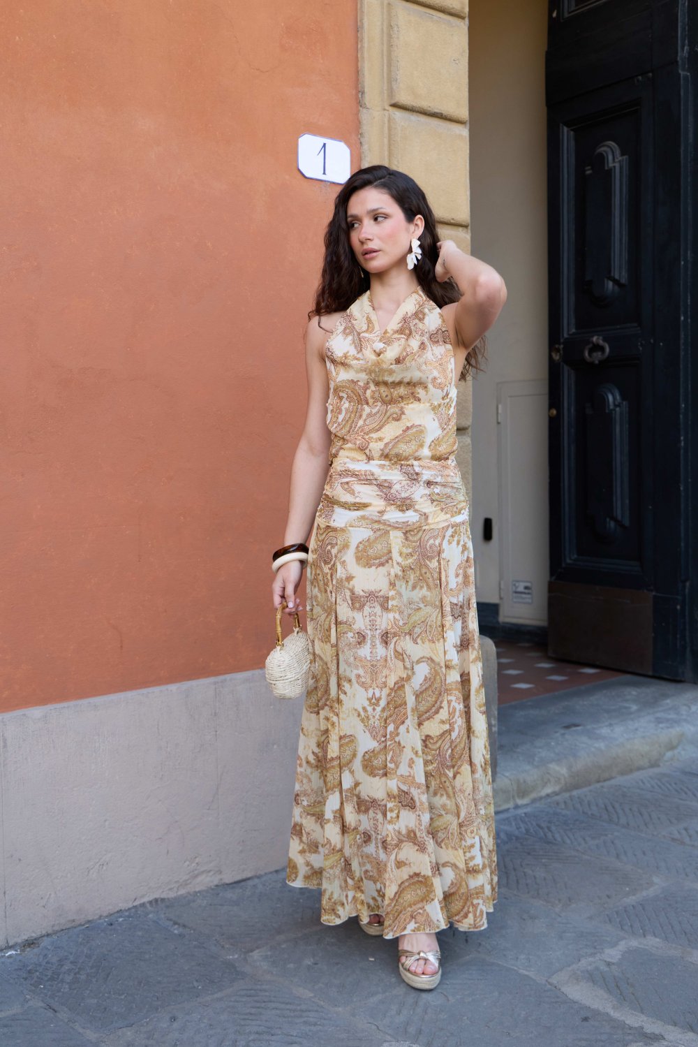 Falda Maxi Fiora con Estampado Paisley