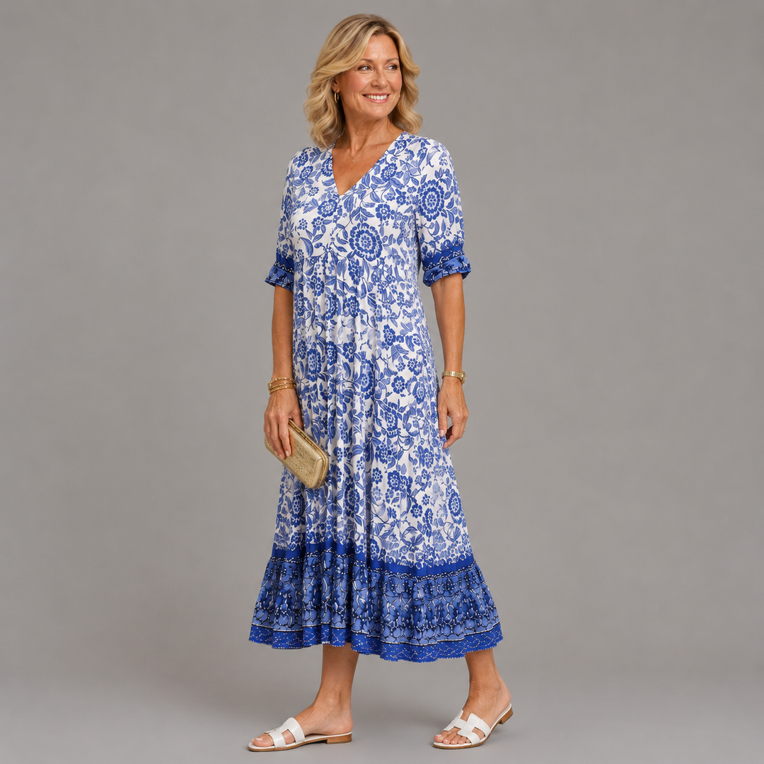 Keisha™ | Elegante escote en V con estampado floral