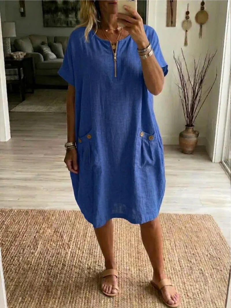 Pascale™ | Vestido maxi con cremallera frontal