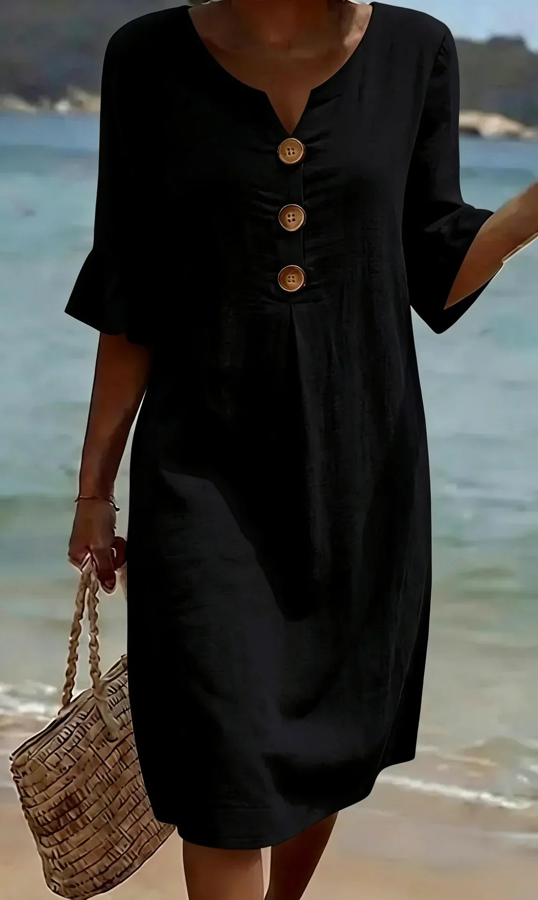 Nuria™ | Vestido texturizado de manga larga